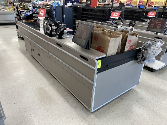 UNMARKED SINGLE BELT CHECKSTAND (NO POINT OF SALES)
