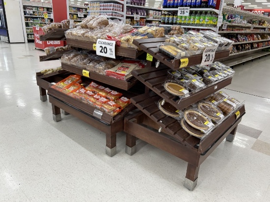3 TIER WOODEN BAKERY MERCHANDISERS