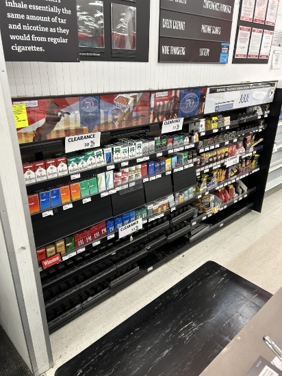 105IN X 20IN X 55IN TOBACCO MERCHANDISING SHELVING UNIT