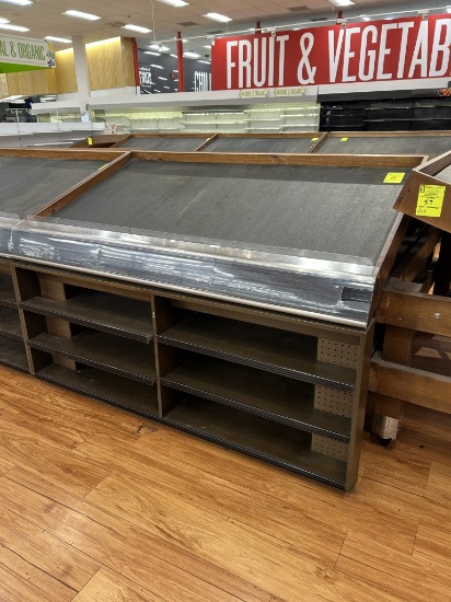 6FT PORTABLE SLANTED PRODUCE TABLES W/ SHELVING BELOW