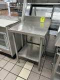 24IN X 24IN X 41IN STAINLESS STEEL TABLE W/ BACKSPLASH