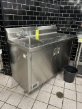 STAINLESS STEEL SINK TABLE W/ STORAGE