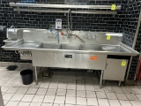 STAINLESS STEEL THREE COMPARTMENT SINK W/ SIDE HAND SINK