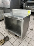 36IN X 25IN X 40IN STAINLESS STEEL TABLE W/ STORAGE AND BACKSPLASH
