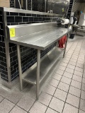 72IN X 20IN X 41IN STAINLESS STEEL TABLE W/ BACKSPLASH