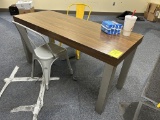 5FT WOODEN BREAK ROOM TABLES W/ METAL LEGS