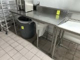 60IN X 25IN X 41IN STAINLESS STEEL TABLE W/ BACKSPLASH