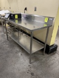 60IN X 25IN X 41IN STAINLESS STEEL TABLE W/ BACKSPLASH