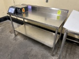 60IN X 25IN X 41IN STAINLESS STEEL TABLE W/ BACKSPLASH