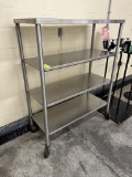48IN X 18IN X 60IN STAINLESS STEEL RACK ON CASTERS
