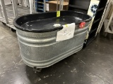 4FT TROUGH W/ PLASTIC INSERT ON CASTERS