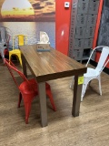 (2) 5FT BREAK ROOM TABLES W/ 6 METAL CHAIRS