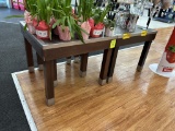 GROUP OF WOODEN NESTING MERCHANDISING TABLES