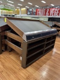 6FT PORTABLE SLANTED PRODUCE TABLES W/ SHELVING BELOW