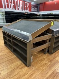 6FT PORTABLE SLANTED PRODUCE TABLES W/ SHELVING BELOW