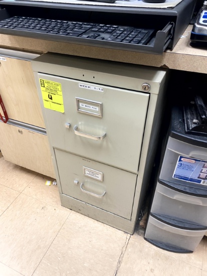 TWO DRAWER METAL FILE CABINET