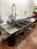 THREE COMPARTMENT STAINLESS STEEL SINK