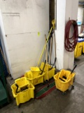 GROUP OF MOP BUCKETS AND MOPS