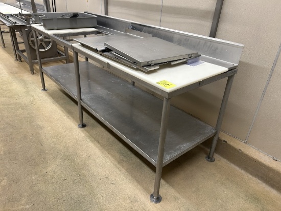 8FT POLYTOP TABLE W/ BACKSPLASH