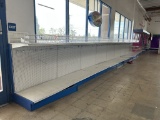 56FT OF LOZIER WALL SHELVING (ASSORTED UPRIGHTS)