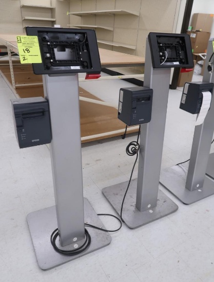 floor stands for price checker iPads, w/ Epson printers