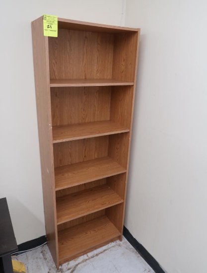 wooden bookshelf