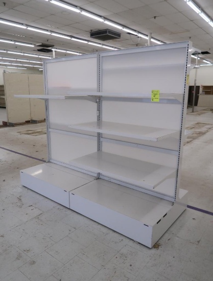 gondola shelving w/ translucent backs, 8' run