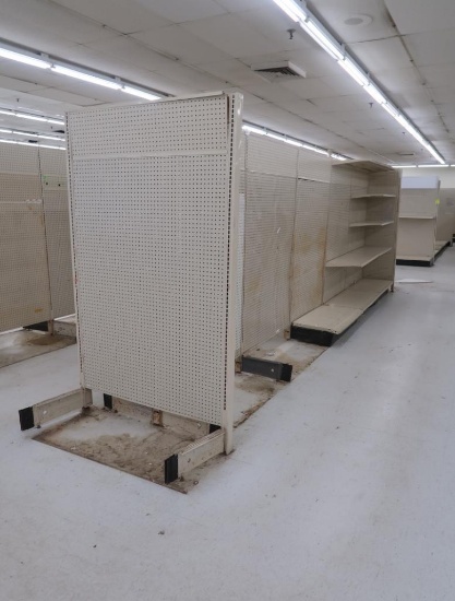Lozier gondola uprights, feet, & backs, 12) sections w/ 5) endcaps