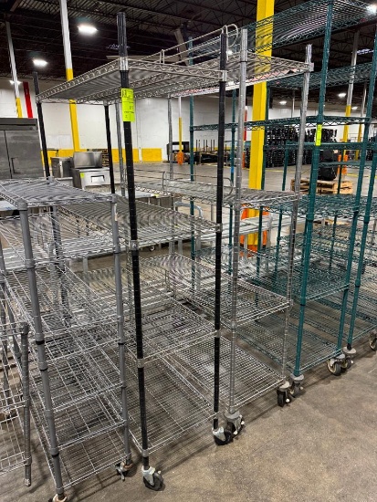 wire shelving units, on casters