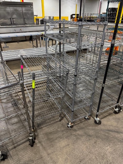 wire shelving units, on casters