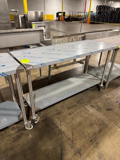 Stainless steel table w/ casters and undershelf