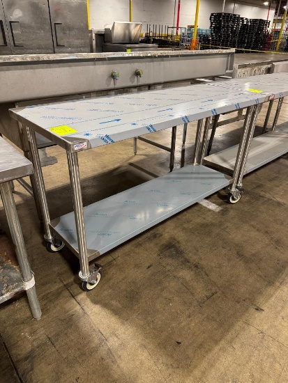 Stainless steel table w/ casters and undershelf