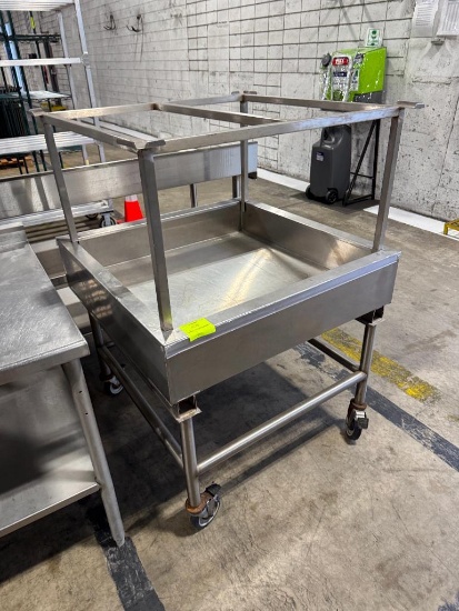 Stainless ice display merchandiser w/ casters