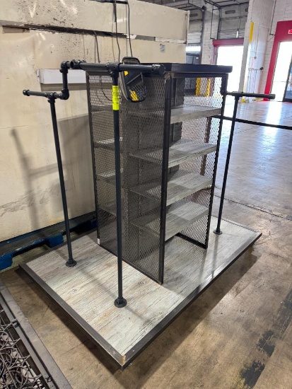 Millwork shelf on platform w/ casters