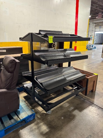 Dry produce merchandiser black metal frame