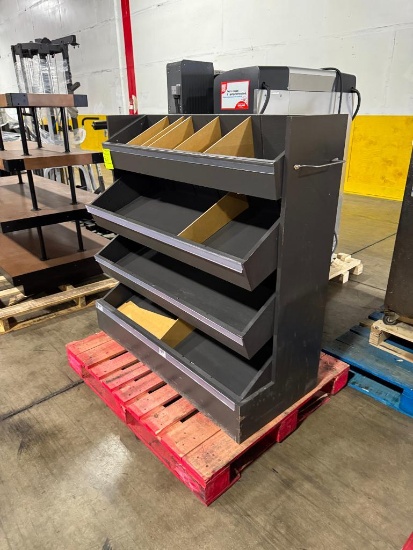 Dry merchandiser w/ slanted shelves