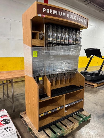 Coffee self serve merchandiser w/ grinder on millwork