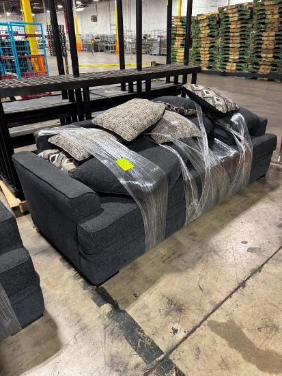 Grey fabric 3 seat couch