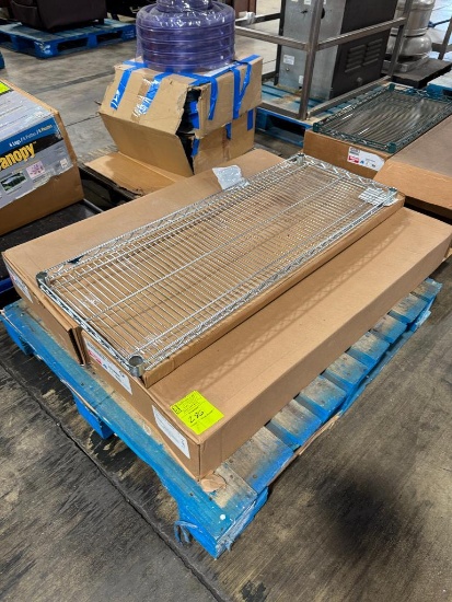 Pallet of wire shelving