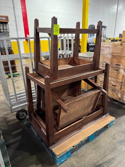 Wood display tables