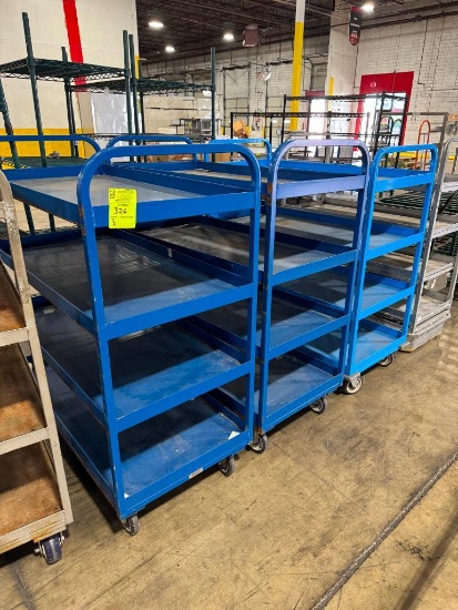 4-tier solid shelving carts
