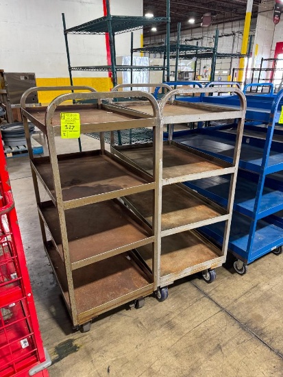 4-tier solid shelving carts