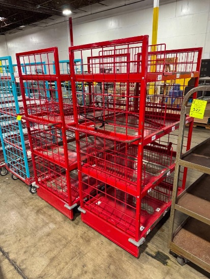 4-tier solid shelving restock carts