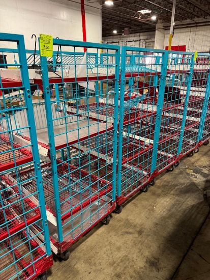 4-tier wire shelving restock carts
