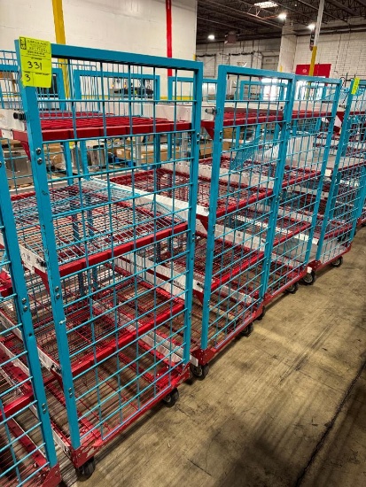 4-tier wire shelving restock carts