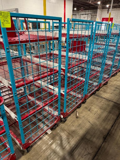 4-tier wire shelving restock carts