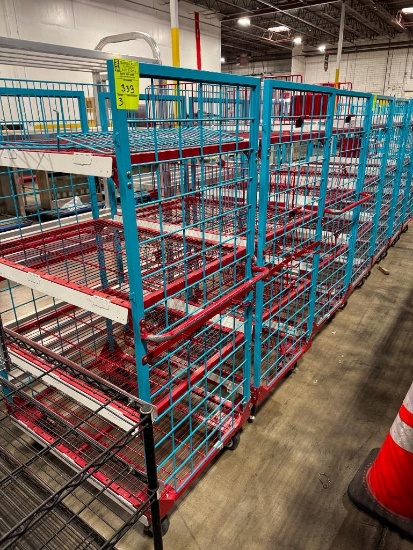 4-tier wire shelving restock carts