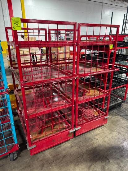 4-tier solid shelving restock carts