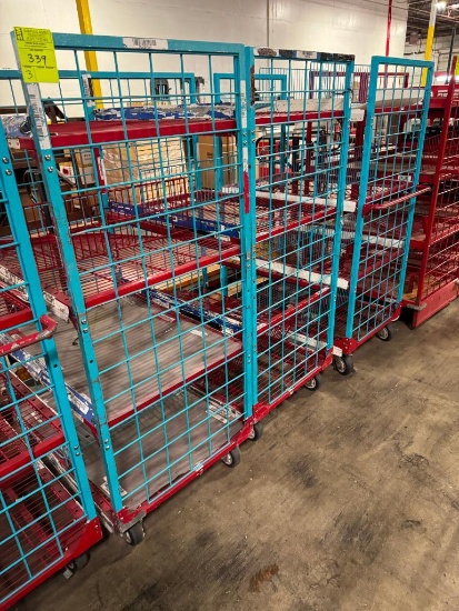 4-tier wire shelving restock carts