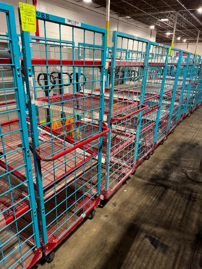 4-tier wire shelving restock carts
